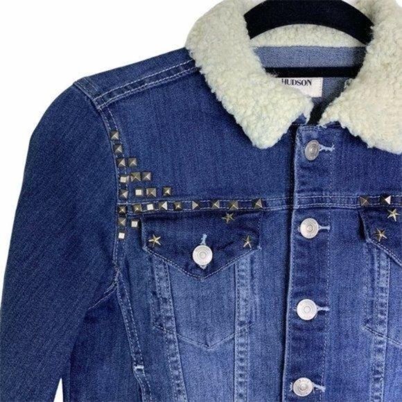 HUDSON Mariah Blue Denim Studded Jacket
